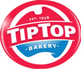 a red and white logo